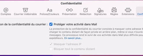 blocage apple mail